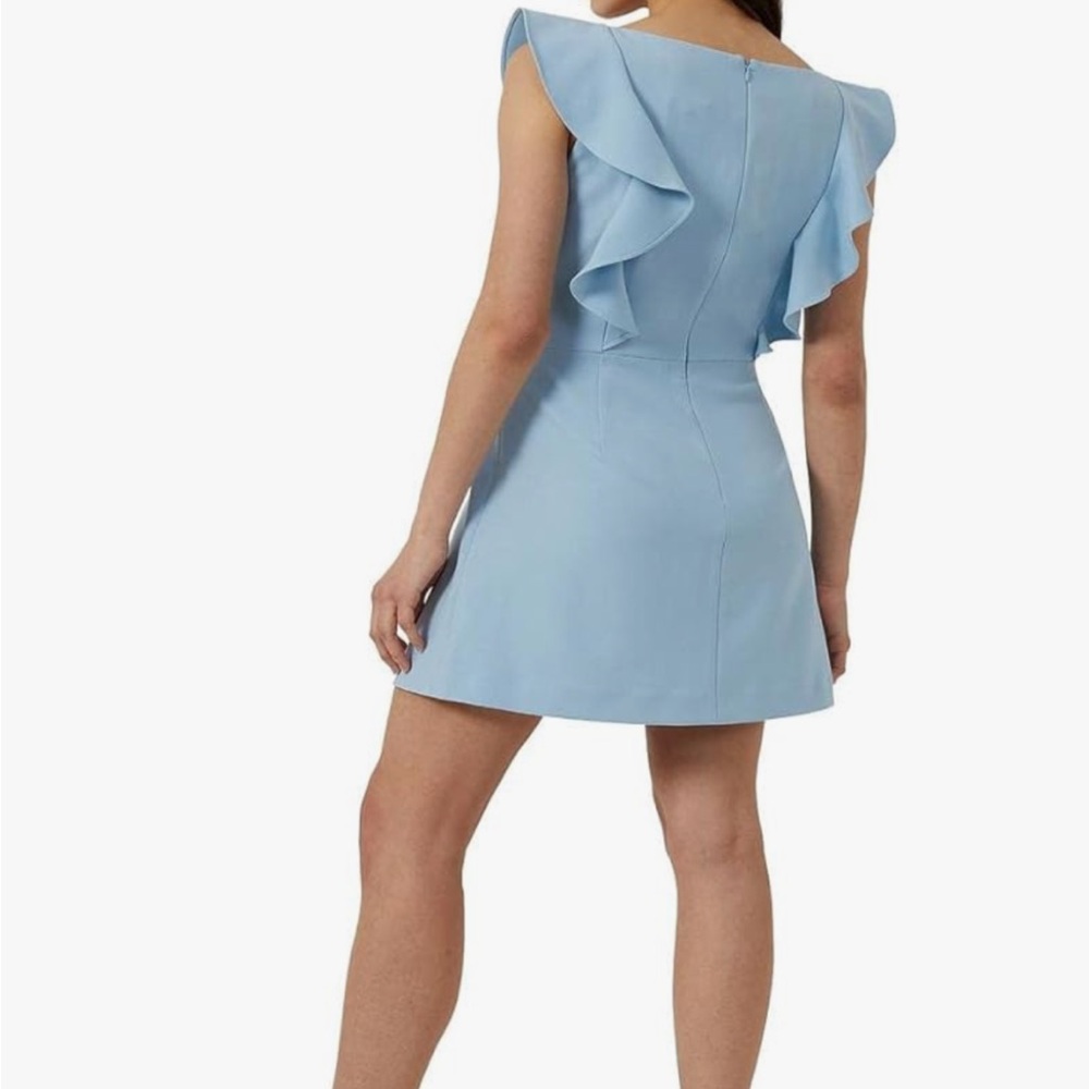 WHISPER RUFFLE V NECK DRESS - 4 - Picture 2 of 4